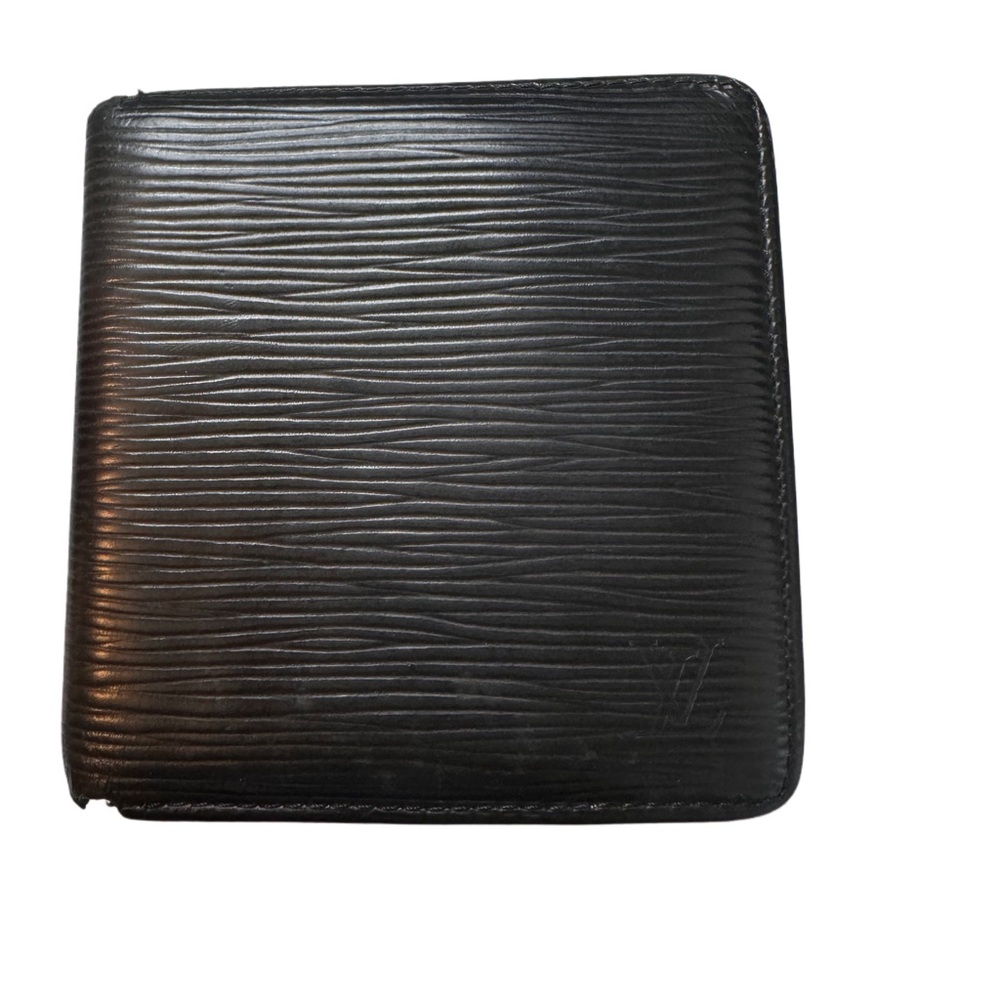Louis Vuitton Black Epi Leather Men's Bifold Wallet rehab ok condition